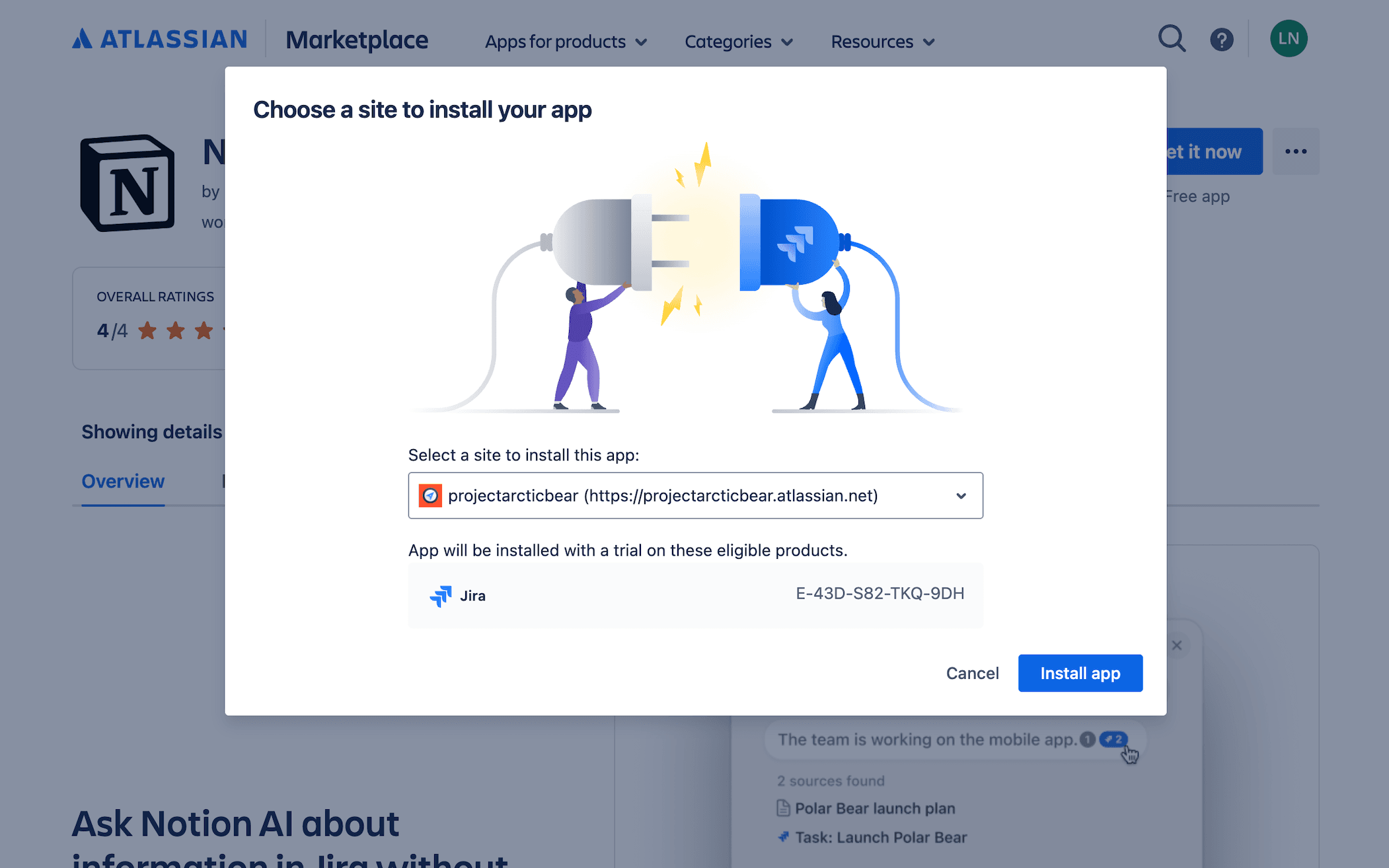 hc: connector setup in jira