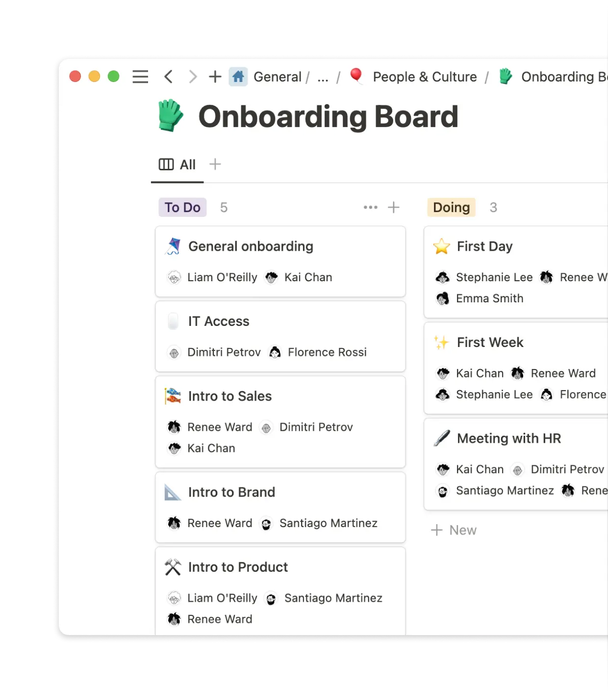 Formo uses kanban boards frequently for everything from onboarding to team project management.