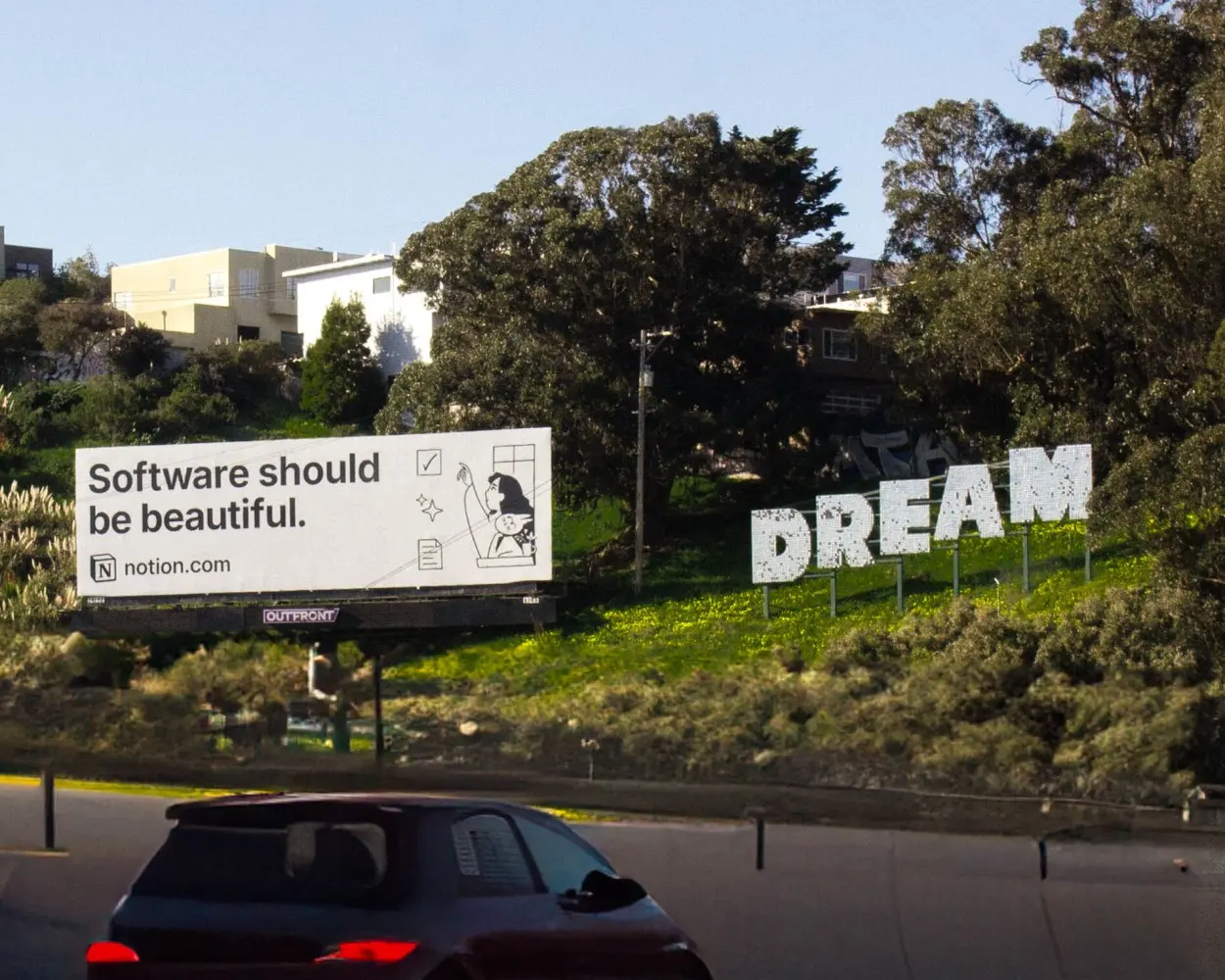 picture of TIMI billboard on San Francisco's highway 101
