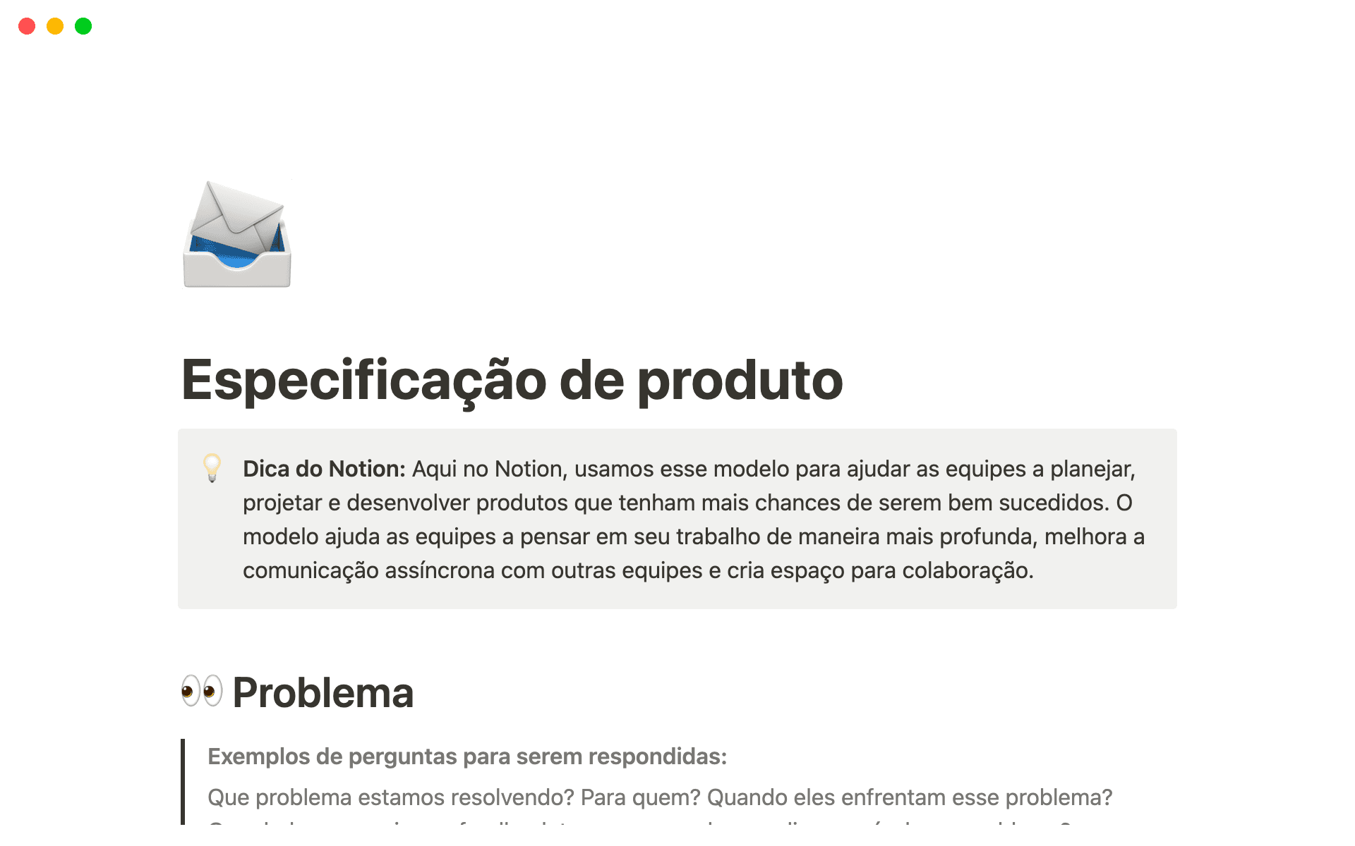 Crie e compartilhe especificações técnicas no Notion.