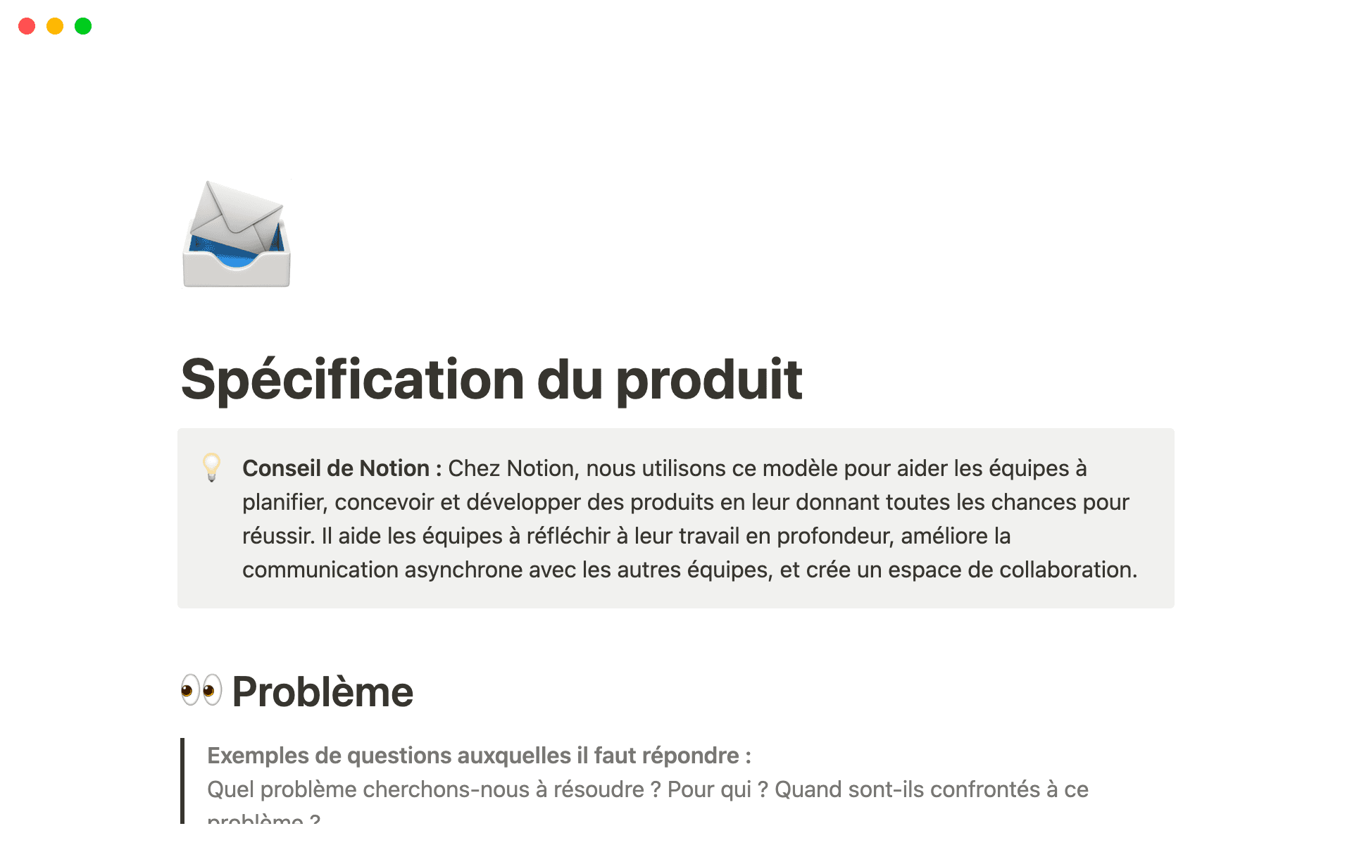 Créez et partagez des spécifications techniques dans Notion