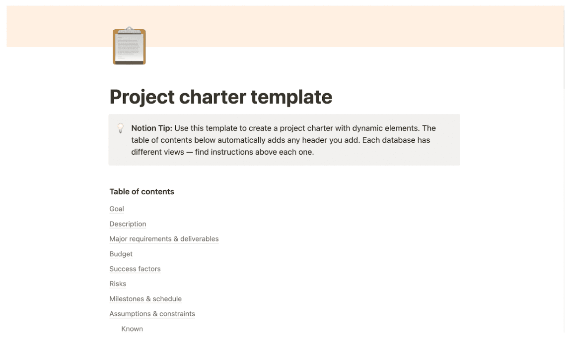 Project charter