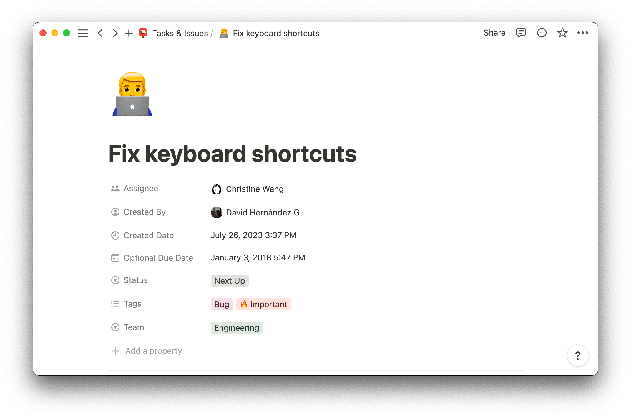 issue tracker assignee