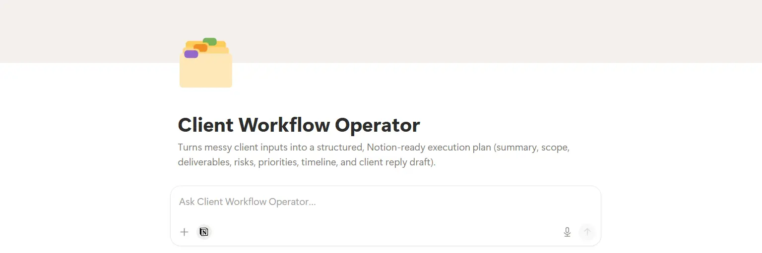 Client Workflow Operator