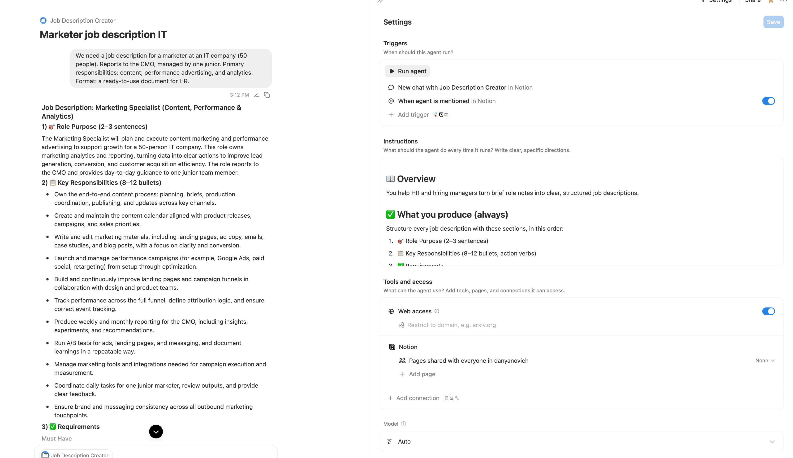 Job Description Creator