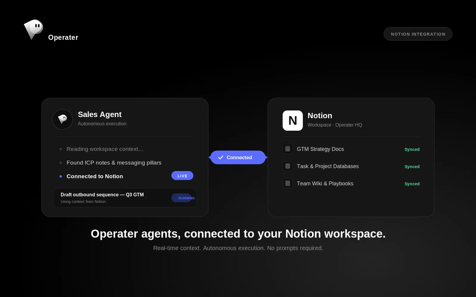 Let your AI agents read and act on your Notion workspace autonomously.