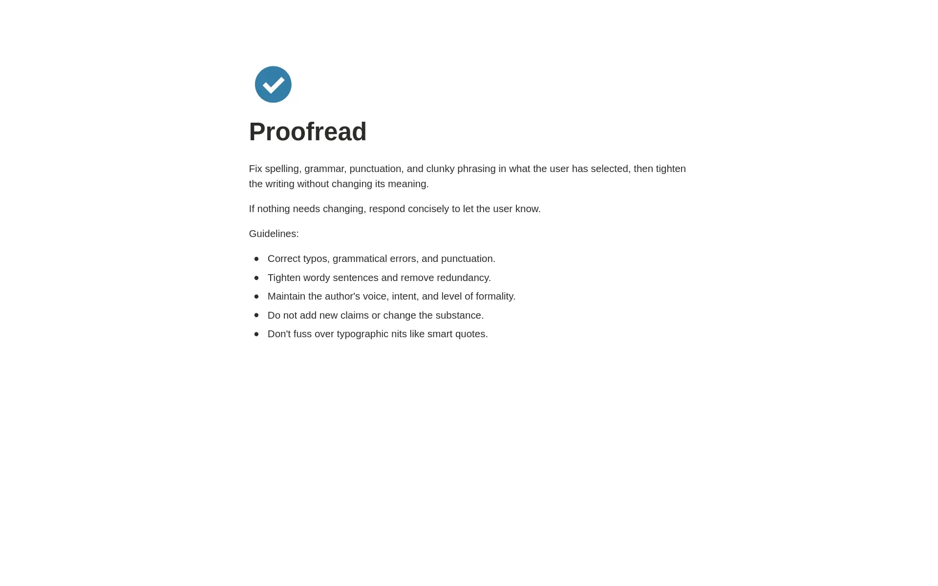 Screenshot of AI Skills for writing and editing collection by Notion